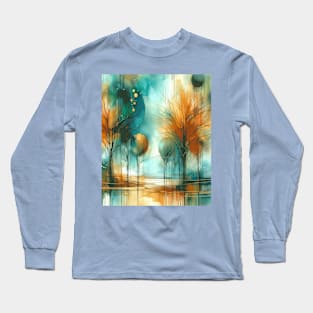 Abstract Watercolor Trees Long Sleeve T-Shirt